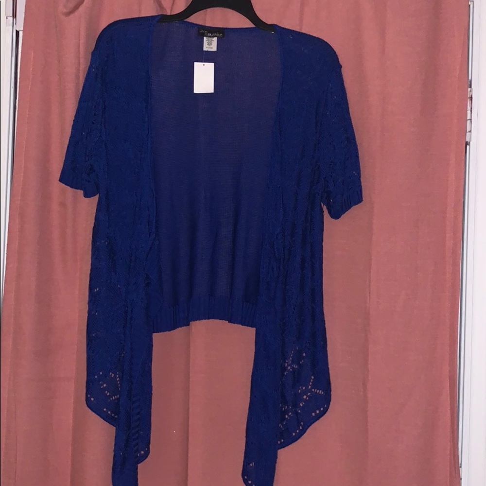 Beautiful blue open front sweater